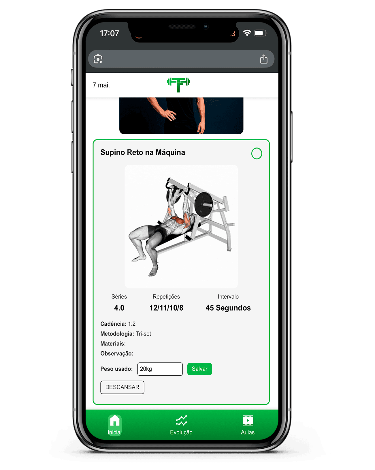 Tô Forte App interface mockup
