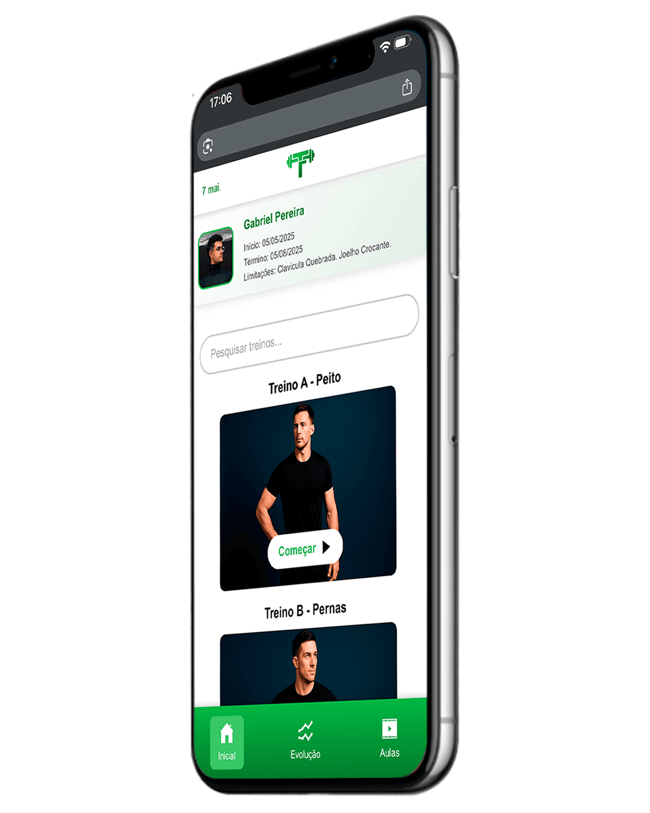 Tô Forte App interface mockup